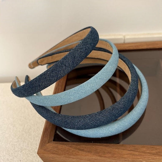 Diadema Retro de Tela Denim con Estilo Minimalista - Image 17