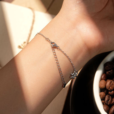 Pulsera de Plata Esterlina con Moissanita D Color y Flor Roja para Mujer - Image 11