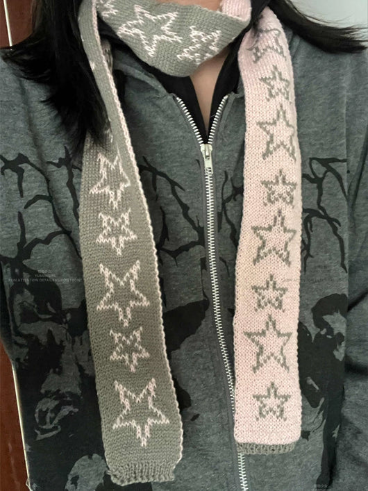 Bufanda Tejida con Estrellas para Otoño e Invierno - Image 26