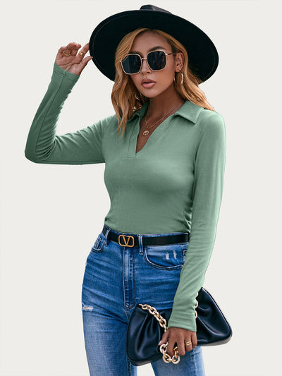 Blusa Slim Cuello V Manga Larga Kenji - Prenda Base Essencial - Image 14