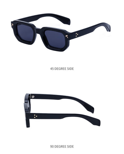 Men's square frame sunglasses with a two-tone brown and black frame, dark green lenses, and tortoise shell temples. - Image 39