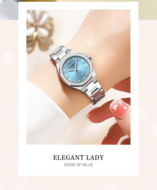Reloj Elegante Impermeable con Cristales Decorativos - Image 9