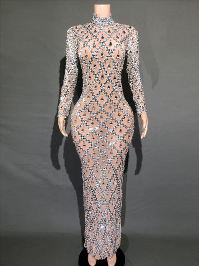 Vestido de Fiesta Elegante con Cristales Brillantes para Mujer - Image 33