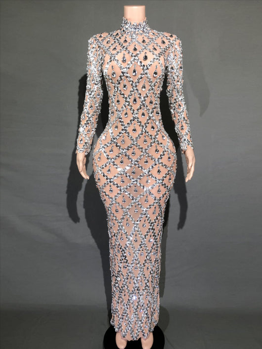 Vestido de Fiesta Elegante con Cristales Brillantes para Mujer - Image 33