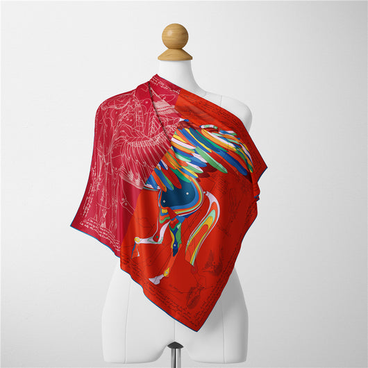 Pañuelo de Seda Estampado Minimalista - Elegancia Versátil - Image 57