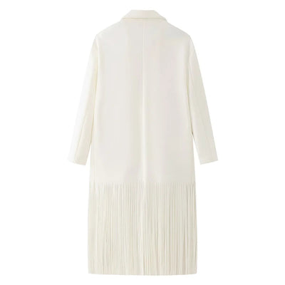Abrigo de Lana con Flecos para Mujer - Estilo Urbano - Image 48