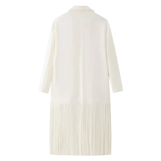 Abrigo de Lana con Flecos para Mujer - Estilo Urbano - Image 48