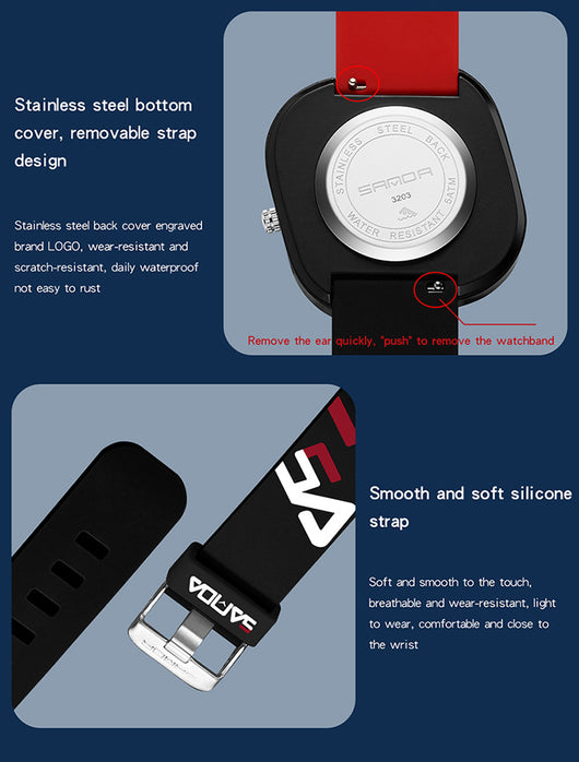 Reloj de Moda Cuadrado en Silicona Resistente al Agua - Image 29