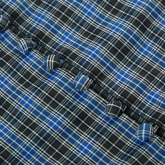 Camisa Cuadriculada Retro Francesa con Cuello Cuadrado Antiedad para Mujer - Image 30