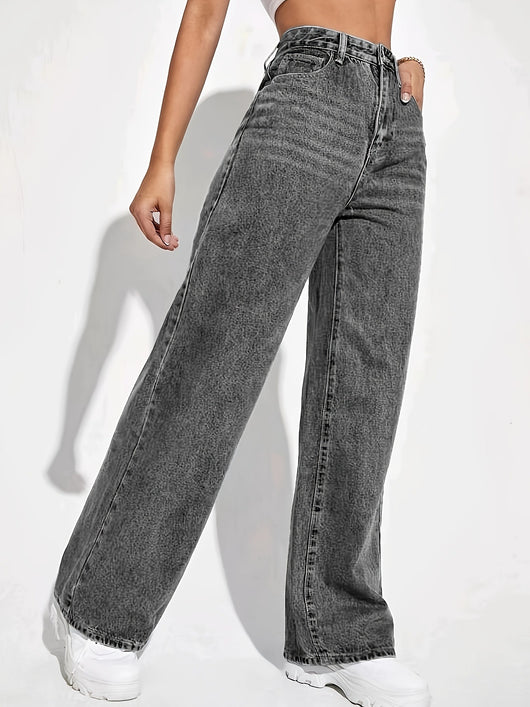 Jeans Sueltos Desteñidos Estilo Retro Casual Versátil - Image 18