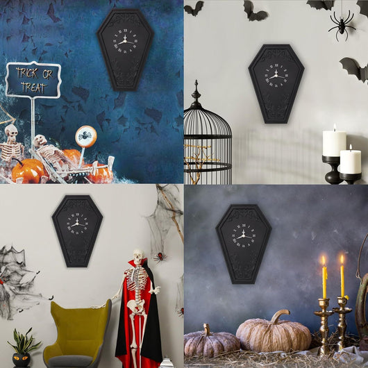 Reloj de Pared Estilo Gótico Ataúd Negro - Diseño Oscuro - Image 9