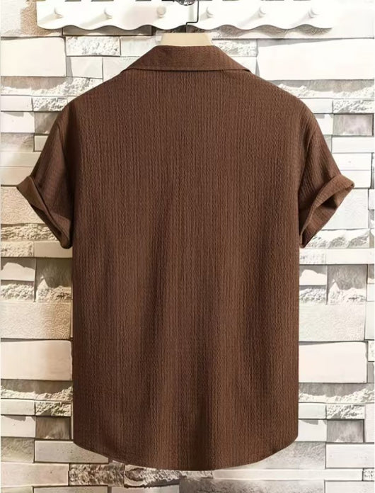 Camisa Casual de Manga Corta Holiday Leisure sin Arrugas para Hombre - Image 21