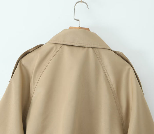 Abrigo Trinchera Elegante Doble Botonadura Largo - Image 10
