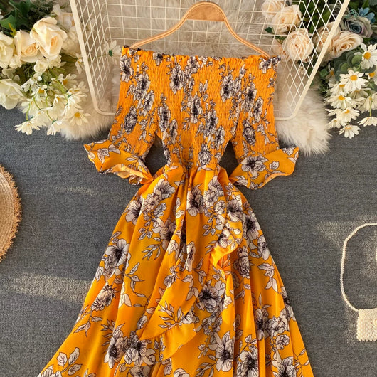 Vestido de Resort con Hombros Descubiertos y Volantes Irregulares - Image 34