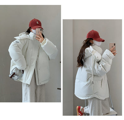 Abrigo Acolchado Gris con Corazón Talla Grande para Mujer - Image 20