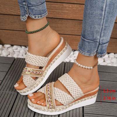 Pantuflas Casuales Tejidas en Cáñamo con Suela Reforzada para Mujer - Image 25