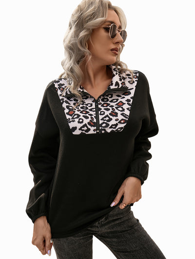 Sudadera Oversize con Estampado de Leopardo y Parches Casuales - Image 14