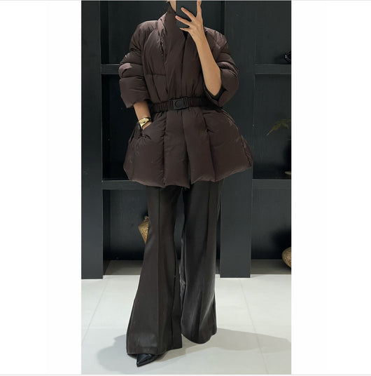 Chaqueta Acolchada de Algodón con Cordones Estilo Coreano para Mujer - Image 12