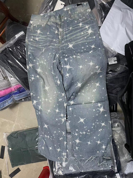 Jeans Sueltos Estampados XINGX con Efecto Apilado para Mujer - Image 19