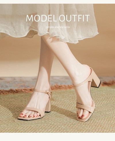 Sandalias de Tacón Grueso Estilo Europeo con Tira Trasera y Punta Abierta - Image 17