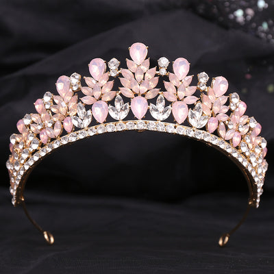 Corona Nupcial de Cristal Verde Brillante con Aleación y Incrustaciones - Image 33