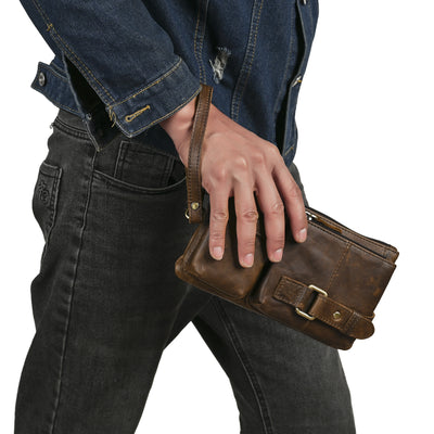 Bolsa de Pecho de Cuero Curtido al Vegetal para Hombre - Estilo Viajero - Image 50