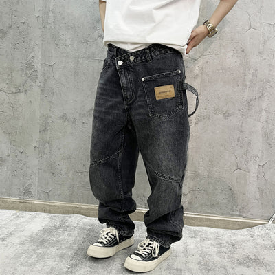 Pantalones Cargo Vaqueros Retro Lavado Pesado con Diseño de Bolsillos Oblicuos - Image 17