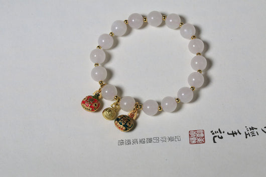 Pulsera de Jade Hetian con Perlas de Loto y Colgante Bestia Dorada - Image 13