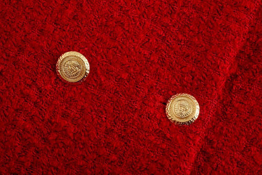 Blazer Corto de Lana Texturizada Doble Botonadura con Falda Plisada - Image 17