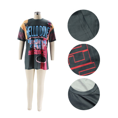 Polera Cuello Redondo Oversized Letras Multicolor Estilo Urbano - Image 68