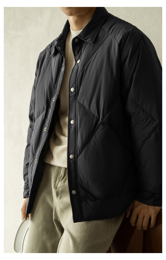 Chaqueta de Invierno Acolchada para Hombre con Cuello Tipo Camisa - Image 14