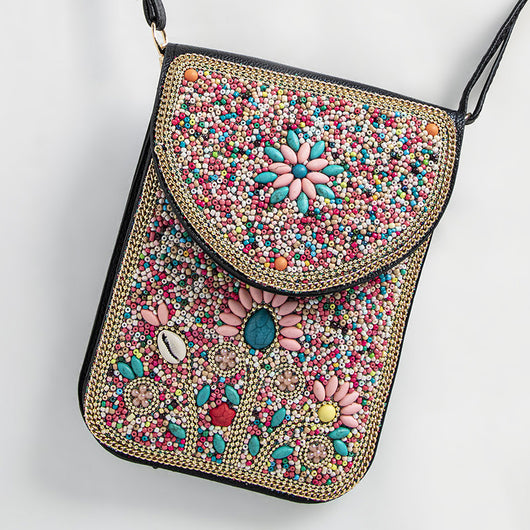 Bolsa Bohemia para Celular con Cuentas y Concha Marina - Image 57