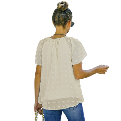 Blusa de Lunares en Gasa Manga Corta para Mujer - Image 30