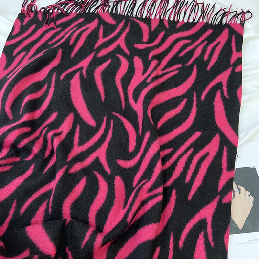 Pashmina Estampada con Rayas y Borlas - Lujo y Calidez - Image 16