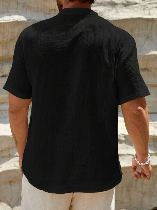 Camisa Casual de Manga Corta con Cuello Parado - Transpirable y Versátil - Image 71