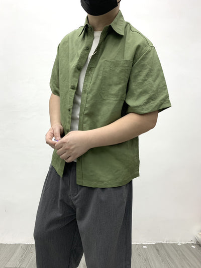 Camisa Retro Japonesa de Lino y Algodón de Manga Corta con Dobladillo Plano - Image 47