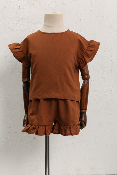 Conjunto Infantil de Algodón y Lino con Volantes - Camiseta Suelta y Casual - Image 46
