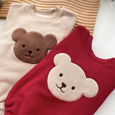 Pijama Enterizo Bebé Osito Cartoon Cálido de Felpa con Capucha - Image 24