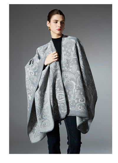 Chal Cruzado de Lana Jacquard con Estampado Paisley - Image 14