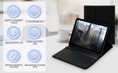 Funda iPad con Teclado Bluetooth Luminoso en Cuero Premium - Image 34