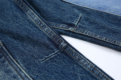 Jeans Vintage Deconstruido con Parches Pesados Lavado Retro - Image 52