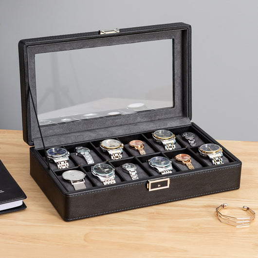 Caja de Almacenamiento para Relojes de Lujo con Patrón de Lichi - 3, 6 o 12 Compartimentos - Image 13
