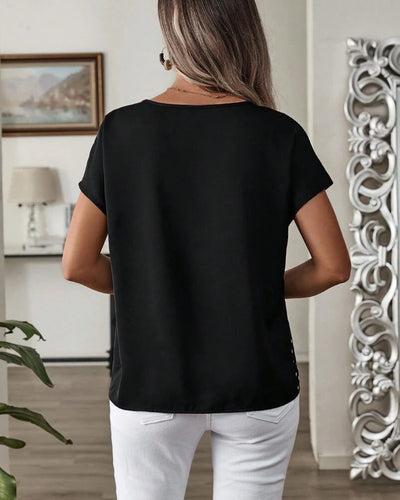 Blusa Estampada de Lunares para Mujer - Cuello Redondo y Manga Corta - Image 13