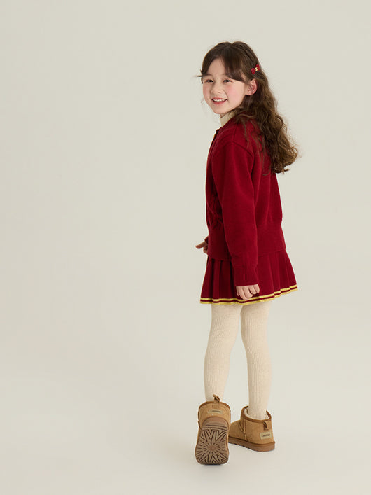 Conjunto Infantil Cardigan Tejido con Falda Plisada - Image 10