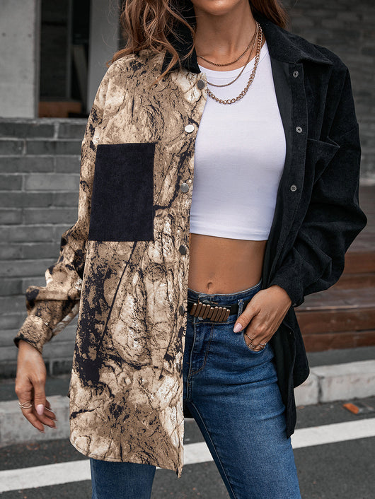 Blusa Suelta Estampado Leopardo Manga Larga Bicolor para Mujer - Image 9