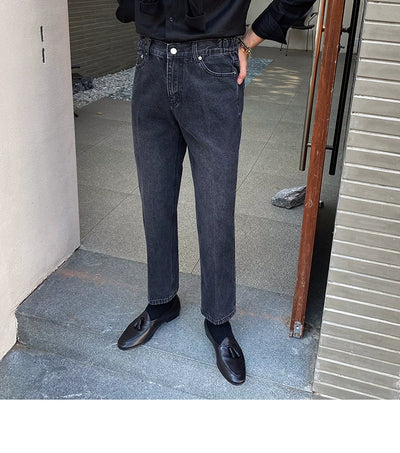 Jeans Slim Fit Estilo Retro Británico para Hombre - Image 61