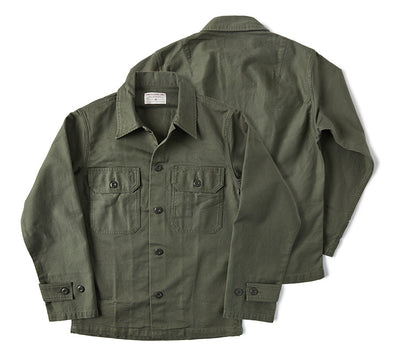 Camisa de Trabajo Algodón Satinado Verde Oliva para Hombre - Image 17