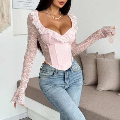Top Ajustado con Encaje Floral y Varillas de Acero - Image 16
