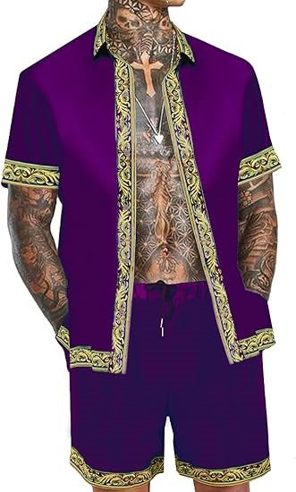 Conjunto Hawaiano Hombre: Camisa y Shorts Holgados de Manga Corta - Image 22