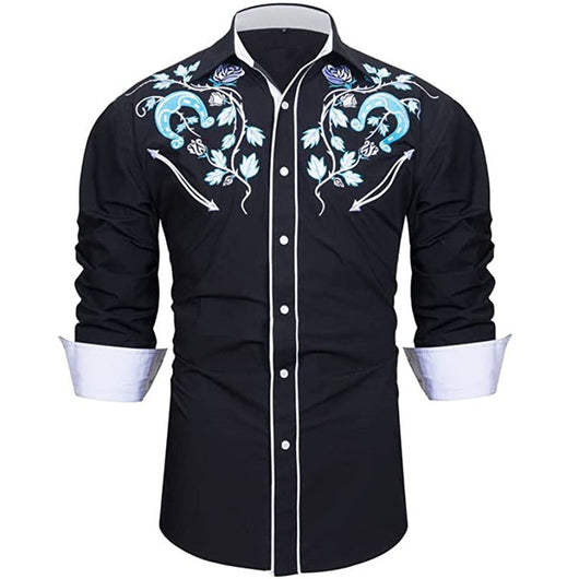 Camisa Suelta Estampada Estilo Western Americano - Image 50